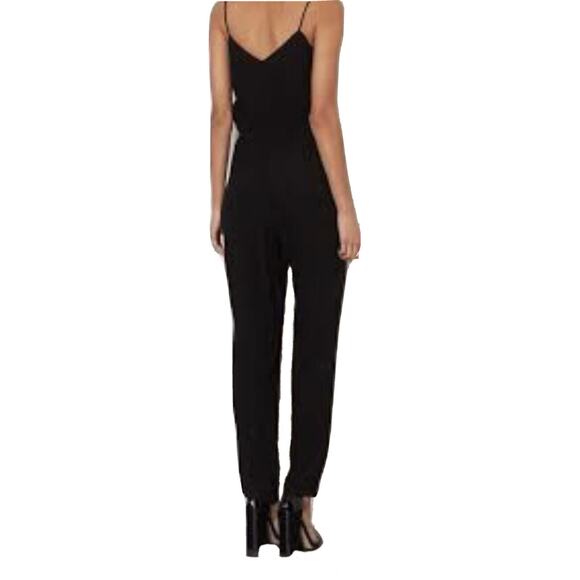 Topshop Womens Plunging V-Neck Spaghetti Strap Black Pants Jumpsuit Stretch Sz 6 - Picture 4 of 9